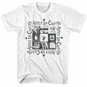 Alice In Chains – Multi Album Art – American Classics – Solid White Adult Short Sleeve T-Shirt