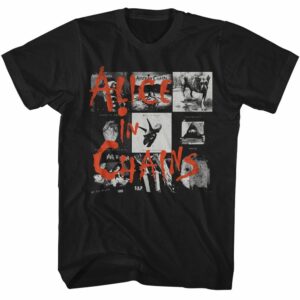 Alice In Chains – Multiple Album Covers – American Classics – Solid Black Adult Short Sleeve T-Shirt