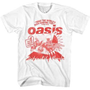 Oasis – Debut Album – Officially Licensed American Classics – Front Print Solid Adult Short Sleeve T-Shirt