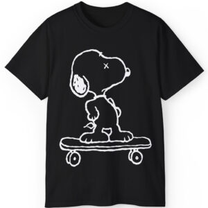 Rare Kaws Snoopy Skateboarding Shirt