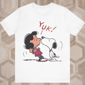 Vintage 1988 Peanuts Gang Snoopy Kissing Lucy Yuk Shirt