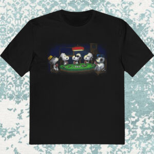 Vintage Peanuts Snoopy Playing Cards Poker Shirt