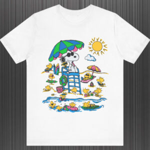 Vintage Peanuts Snoopy Woodstock On The Beach 1958 Shirt