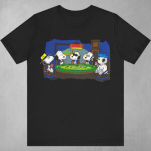Vintage Snoopy Peanuts Dogs Playing Poker Shirt