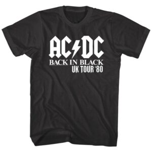 ACDC Back in Black UK Tour ’80 Men’s T Shirt