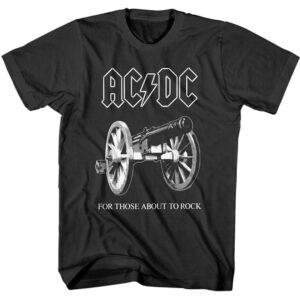 ACDC For Those About to Rock Cannon Men’s Black T Shirt
