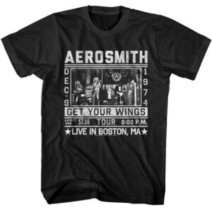 Aerosmith Get Your Wings Tour 1974 Men’s T Shirt