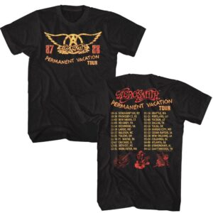 Aerosmith Permanent Vacation Tour Listings Men’s T Shirt