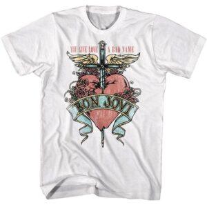 Bon Jovi Bad Love Heart Tattoo Men’s T Shirt