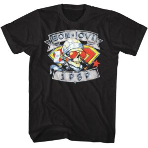 Bon Jovi Skull Biker 1989 Men’s T Shirt