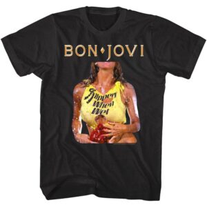 Bon Jovi Slippery When Wet Cover Girl Men’s T Shirt