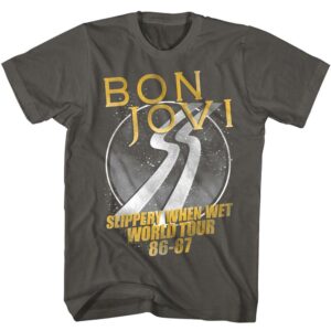 Bon Jovi Slippery When Wet World Tour 1986 Men’s T Shirt