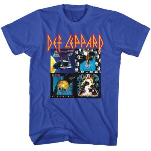 Def Leppard 80s Albums Men’s Blue T Shirt