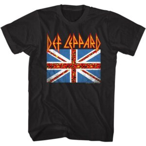 Def Leppard Leopard British Flag Men’s T Shirt
