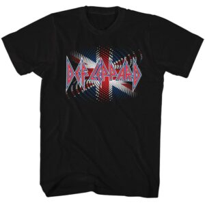 Def Leppard Warped British Flag Men’s T Shirt