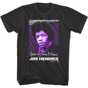 Jimi Hendrix Hear My Train a Comin’ Men’s T-Shirt