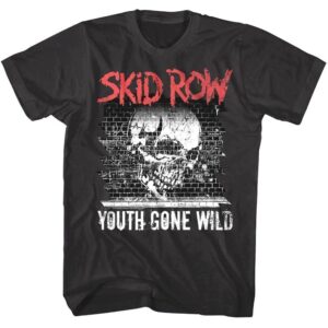 Skid Row Youth Gone Wild Graffiti Skull Men’s T Shirt