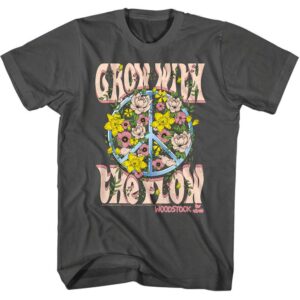 Woodstock Grow With The Flow Hippie Peace Men’s T-Shirt