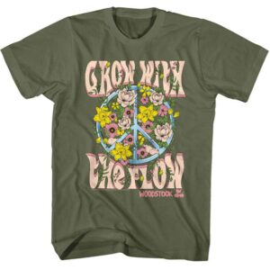 Woodstock Grow With The Flow Men’s Green T-Shirt