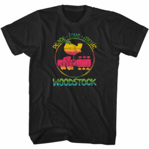 Woodstock Rainbow Peace Love & Music Men’s T-Shirt