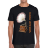 Gramophone Vintage Vibes Record Player Antique Trumpet Horn Turntable Phonograph Music Equipment Retro Mens Tee Top