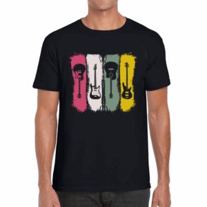 Vintage Guitars Musician Music Guitar Lover Classical Acoustic-Electric Guitarist Mens Tee Top