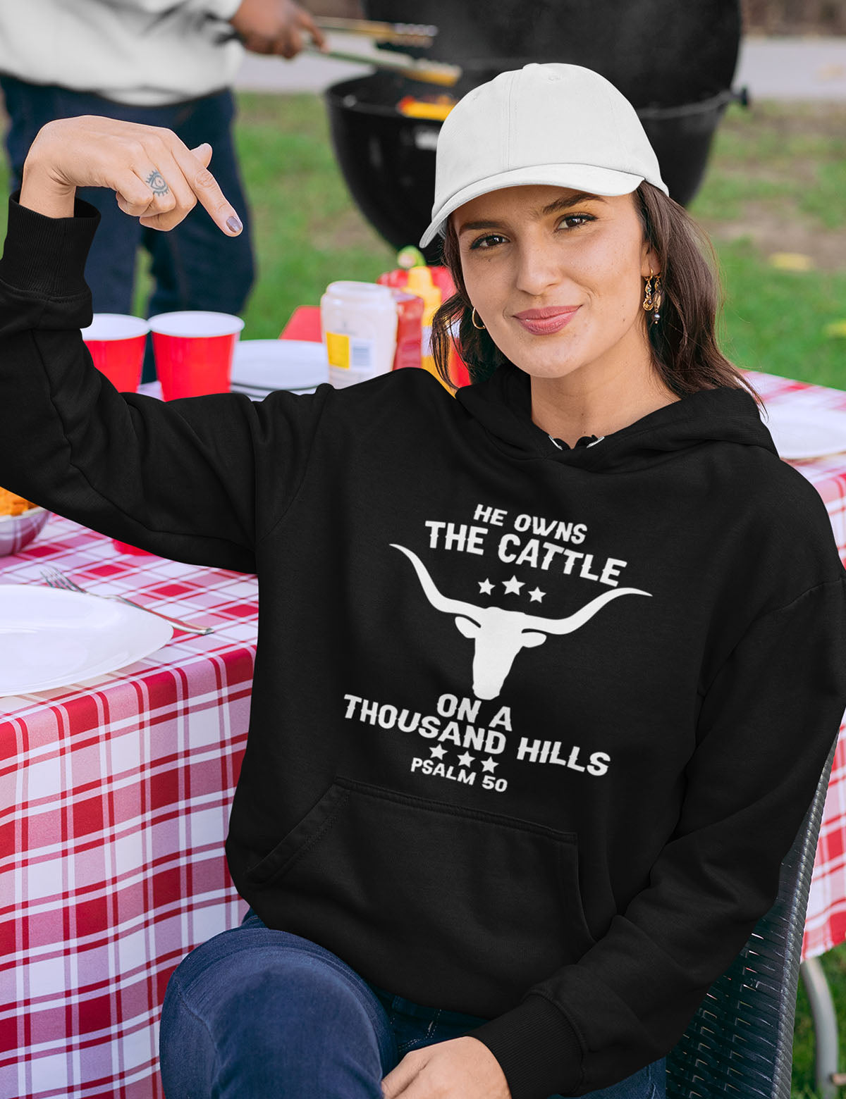 He Owns The Cattle On a Thousand Hills Christian Hoodie